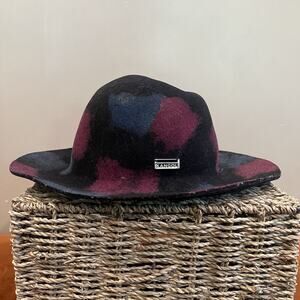 Vintage Kangol 100% Wool gray green Colored Brimmed Hat Crayon Trilby Size M